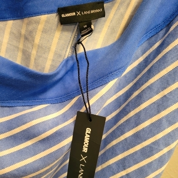 Glamour X Lane Bryant Blue and White Dress Size - Picture 3 of 5